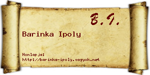 Barinka Ipoly névjegykártya
